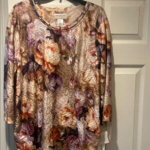 NWT Sz 2x Alfred Dunner classics floral top